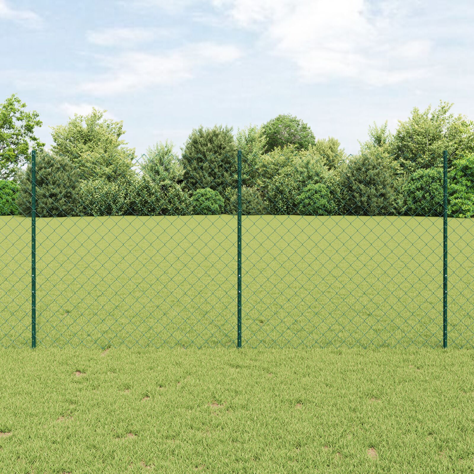 vidaXL Drahtzaun mit 22 U-Pfosten Grün 1,2x25 m Stahl