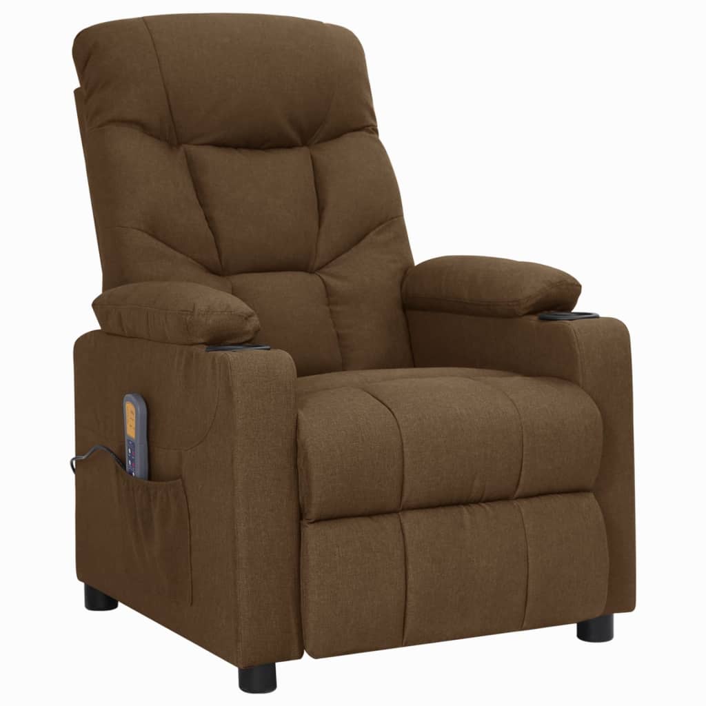 vidaXL Massagesessel Braun Stoff