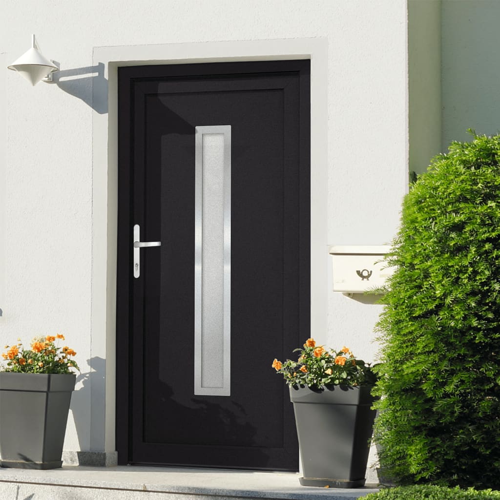 vidaXL Haustür Anthrazit 108x208 cm PVC